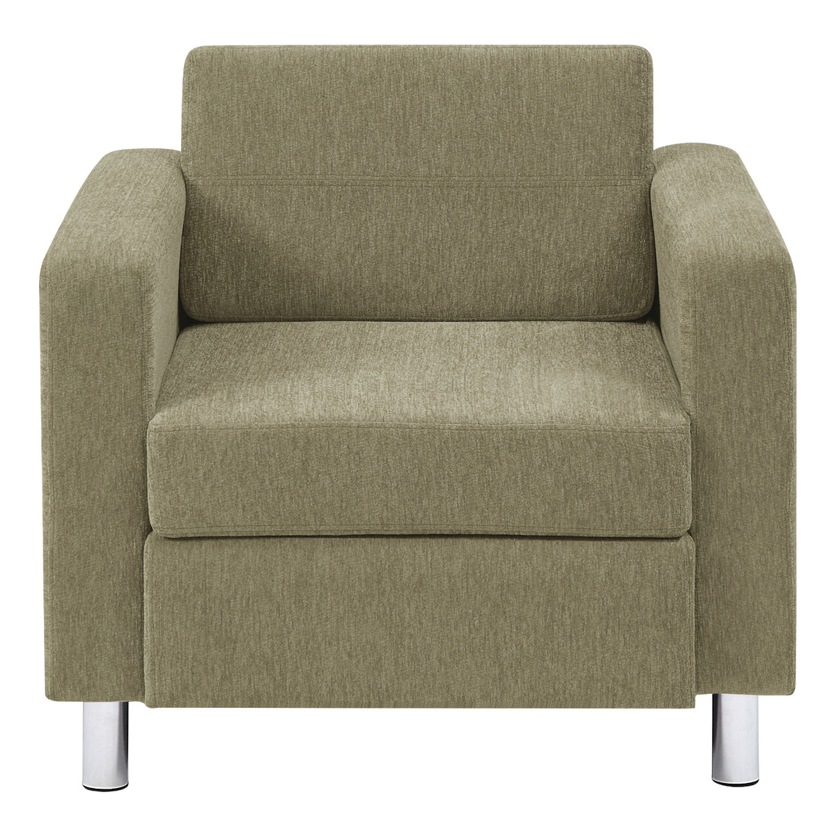 Pacific Armchair with Chrome Finish Legs, Sergio Solids Fabric Upholstery