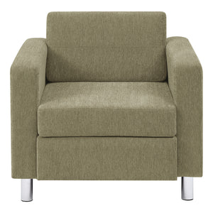Pacific Armchair with Chrome Finish Legs, Sergio Solids Fabric Upholstery
