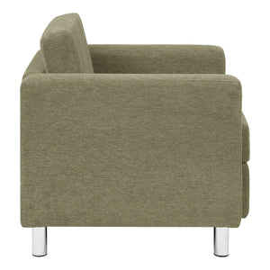 Pacific Armchair with Chrome Finish Legs, Sergio Solids Fabric Upholstery