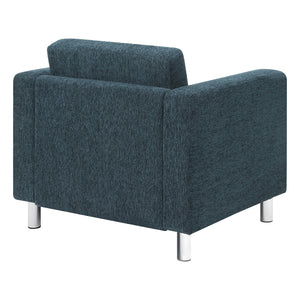 Pacific Armchair with Chrome Finish Legs, Sergio Solids Fabric Upholstery