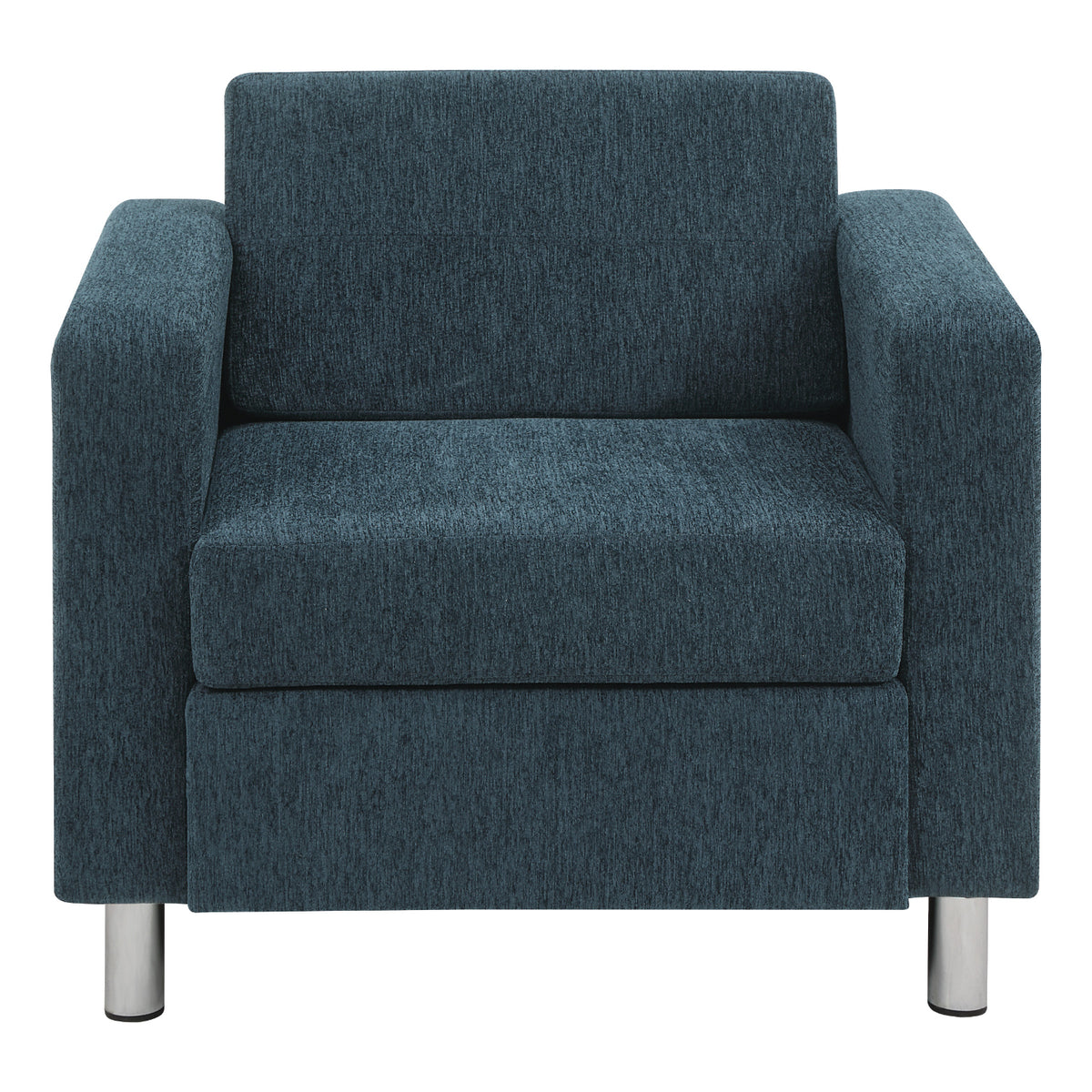 Pacific Armchair with Chrome Finish Legs, Sergio Solids Fabric Upholstery