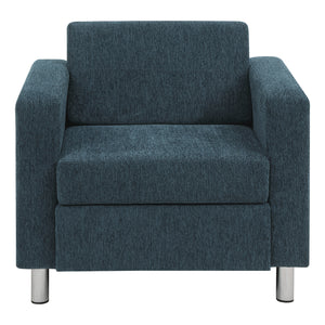 Pacific Armchair with Chrome Finish Legs, Sergio Solids Fabric Upholstery
