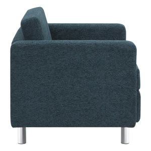 Pacific Armchair with Chrome Finish Legs, Sergio Solids Fabric Upholstery