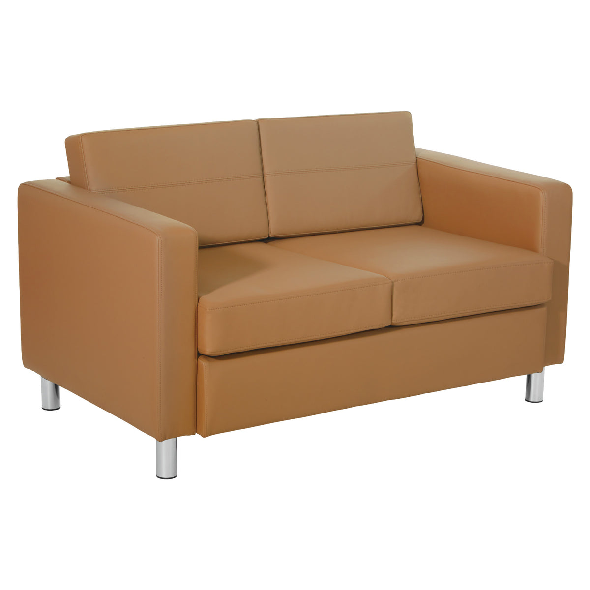 Pacific Loveseat with Chrome Finish Legs