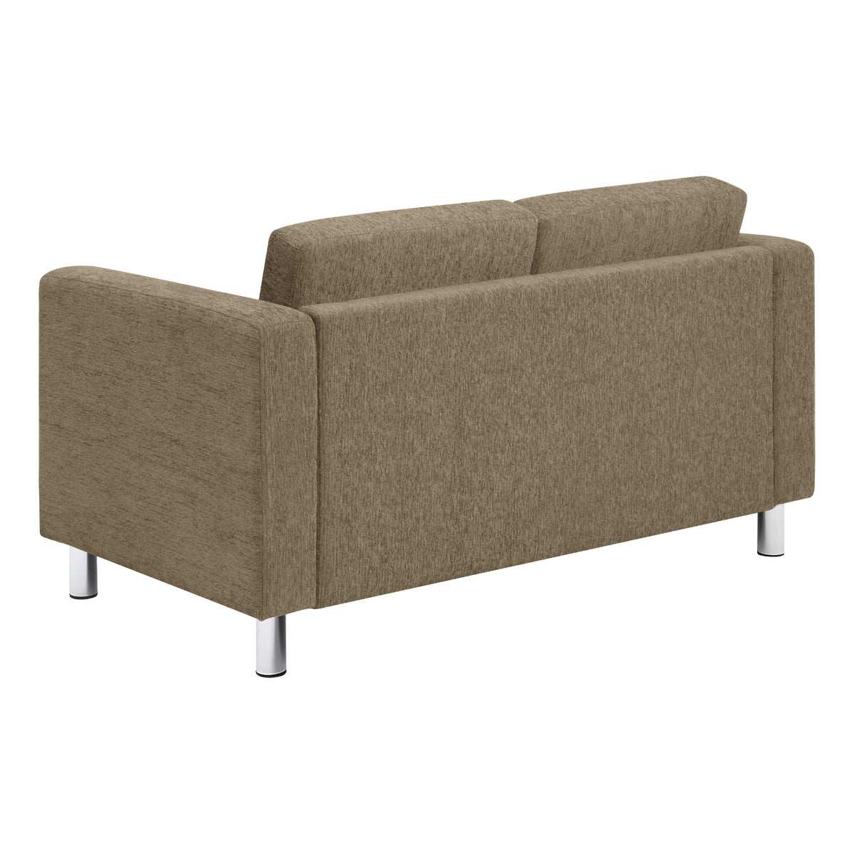 Pacific Loveseat with Chrome Finish Legs, Sergio Solids Fabric Upholstery