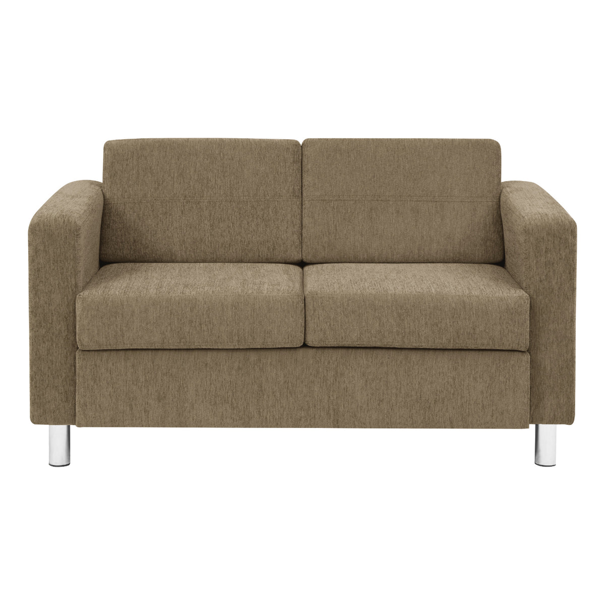 Pacific Loveseat with Chrome Finish Legs, Sergio Solids Fabric Upholstery