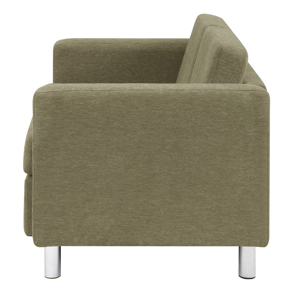 Pacific Loveseat with Chrome Finish Legs, Sergio Solids Fabric Upholstery