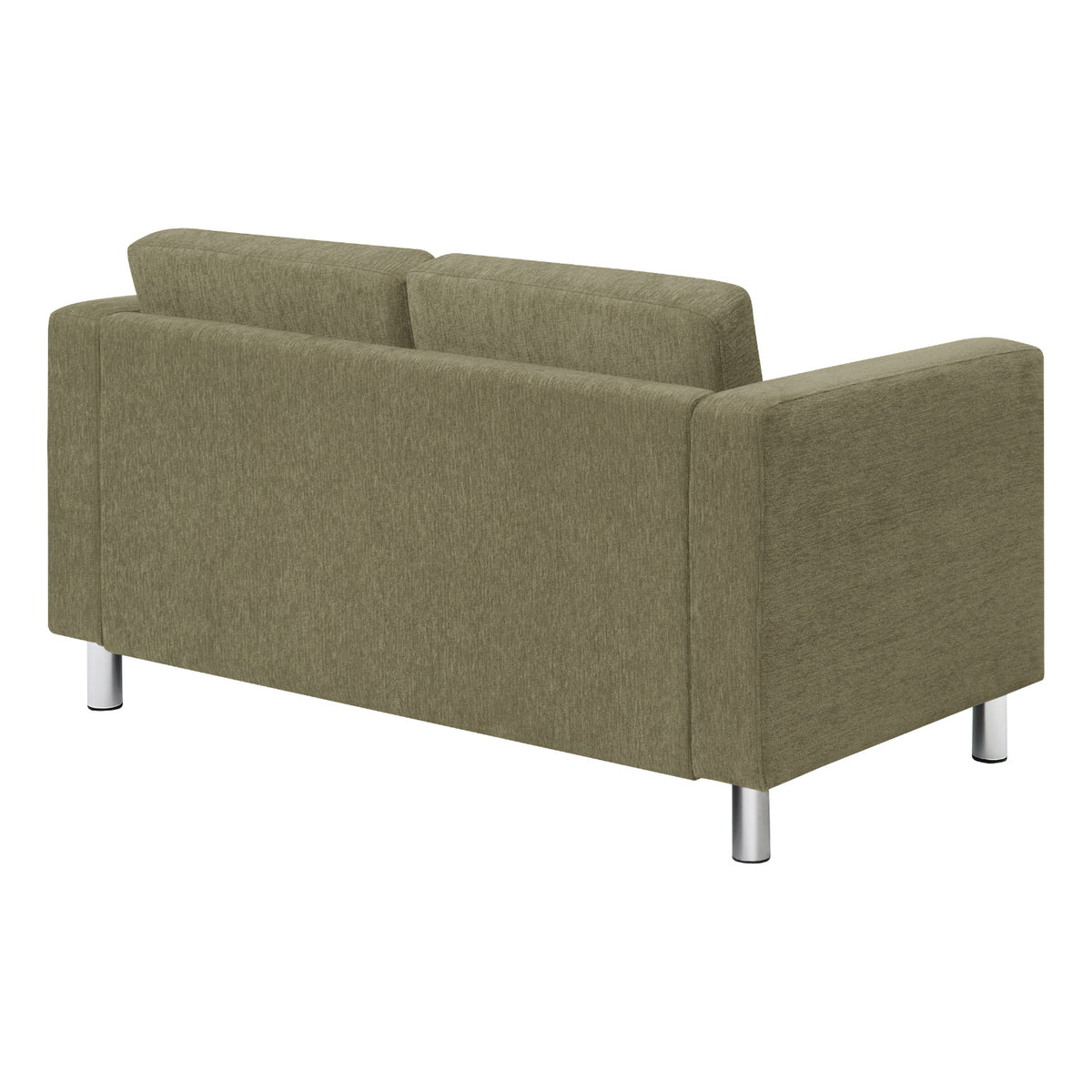 Pacific Loveseat with Chrome Finish Legs, Sergio Solids Fabric Upholstery