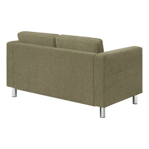 Pacific Loveseat with Chrome Finish Legs, Sergio Solids Fabric Upholstery