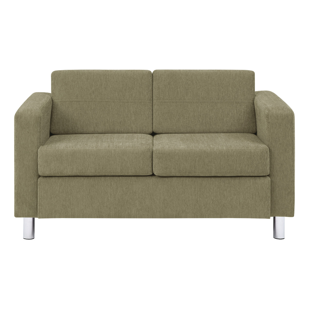 Pacific Loveseat with Chrome Finish Legs, Sergio Solids Fabric Upholstery