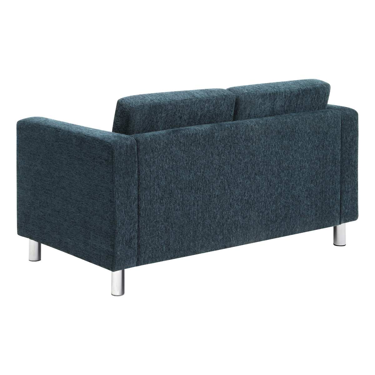 Pacific Loveseat with Chrome Finish Legs, Sergio Solids Fabric Upholstery