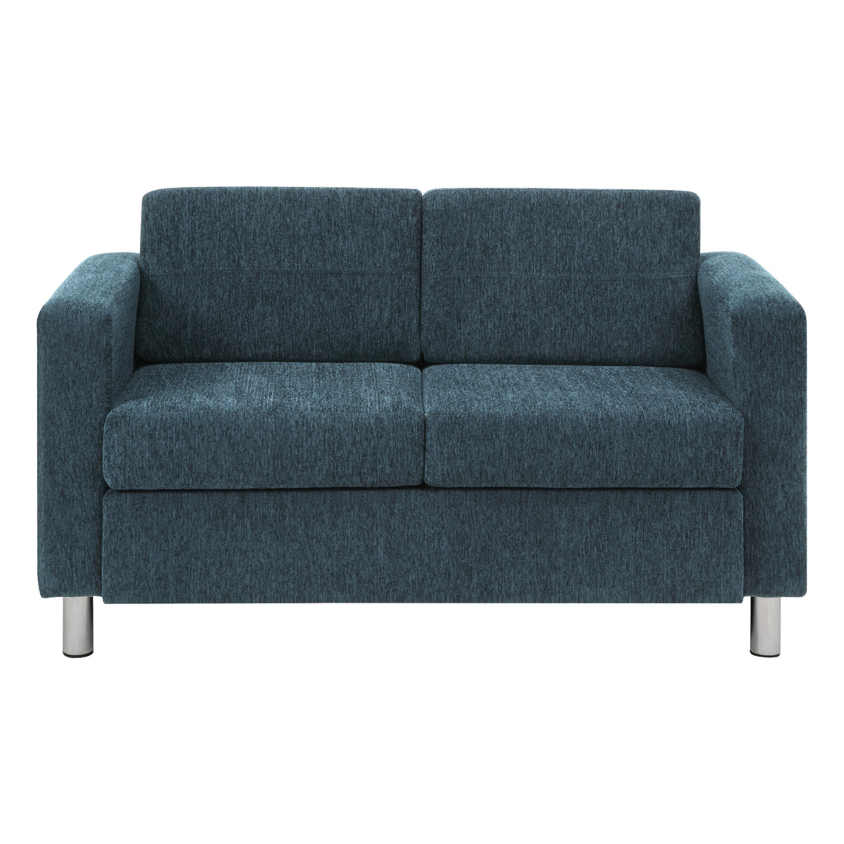 Pacific Loveseat with Chrome Finish Legs, Sergio Solids Fabric Upholstery