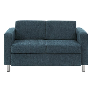 Pacific Loveseat with Chrome Finish Legs, Sergio Solids Fabric Upholstery