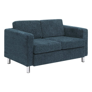 Pacific Loveseat with Chrome Finish Legs, Sergio Solids Fabric Upholstery