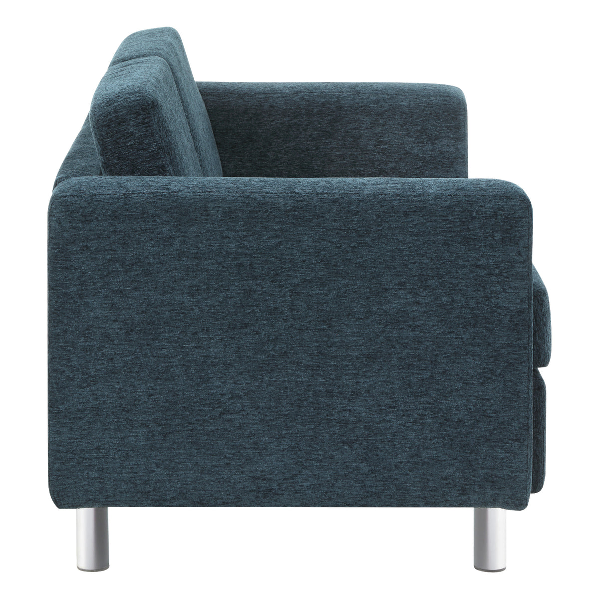 Pacific Loveseat with Chrome Finish Legs, Sergio Solids Fabric Upholstery
