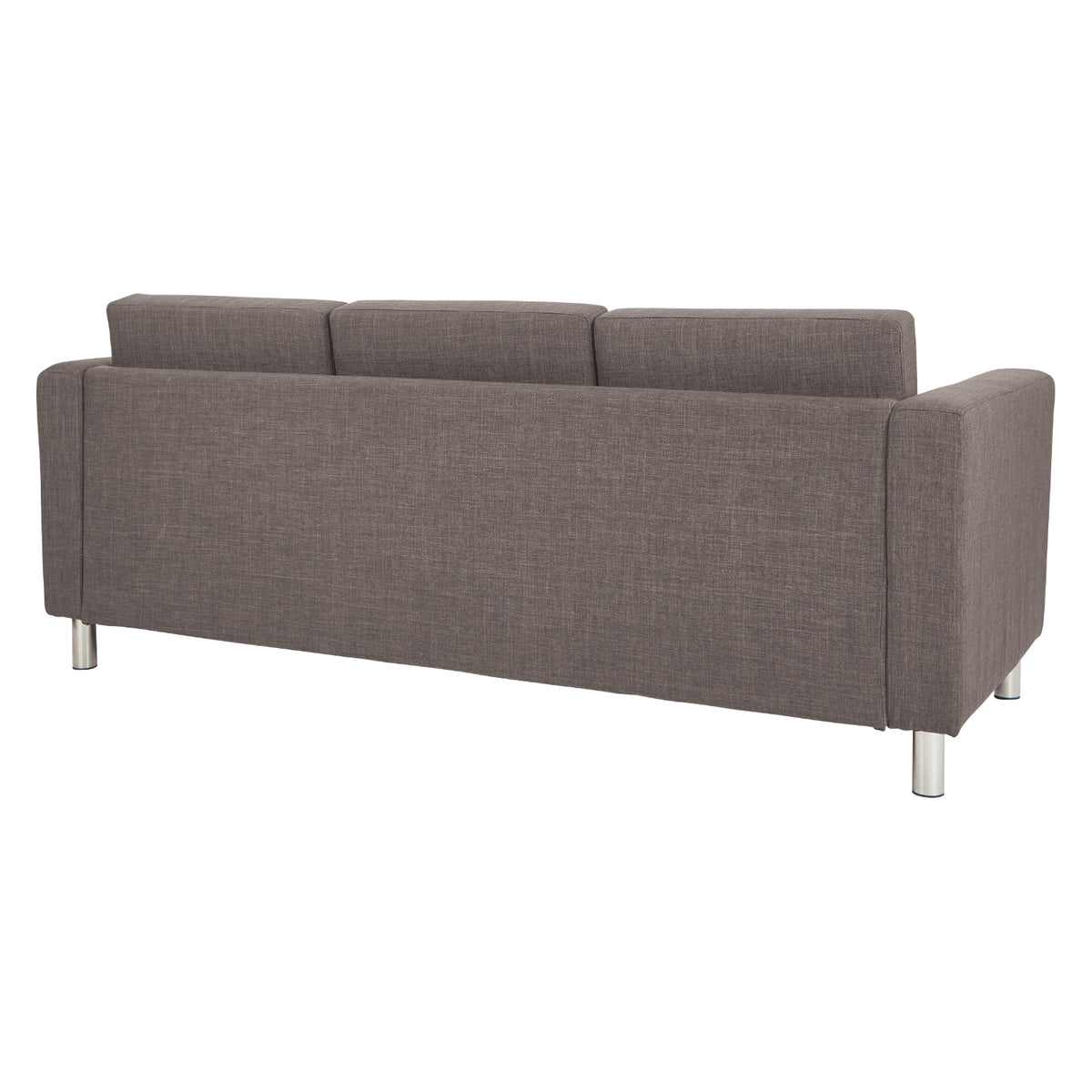 Pacific Sofa with Chrome Finish Legs, Sergio Solids Fabric Upholstery