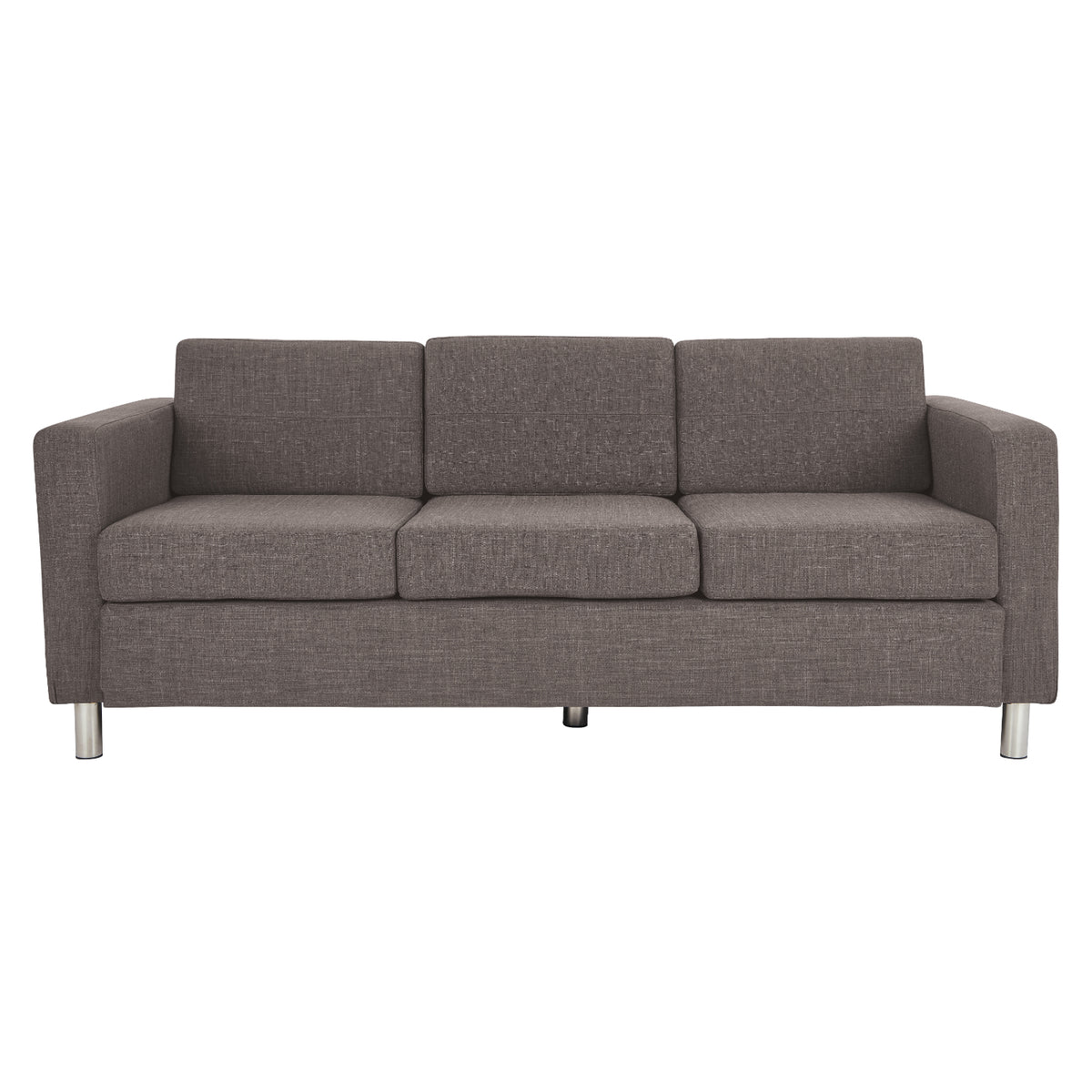 Pacific Sofa with Chrome Finish Legs, Sergio Solids Fabric Upholstery