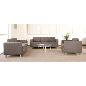 Pacific Sofa with Chrome Finish Legs, Sergio Solids Fabric Upholstery
