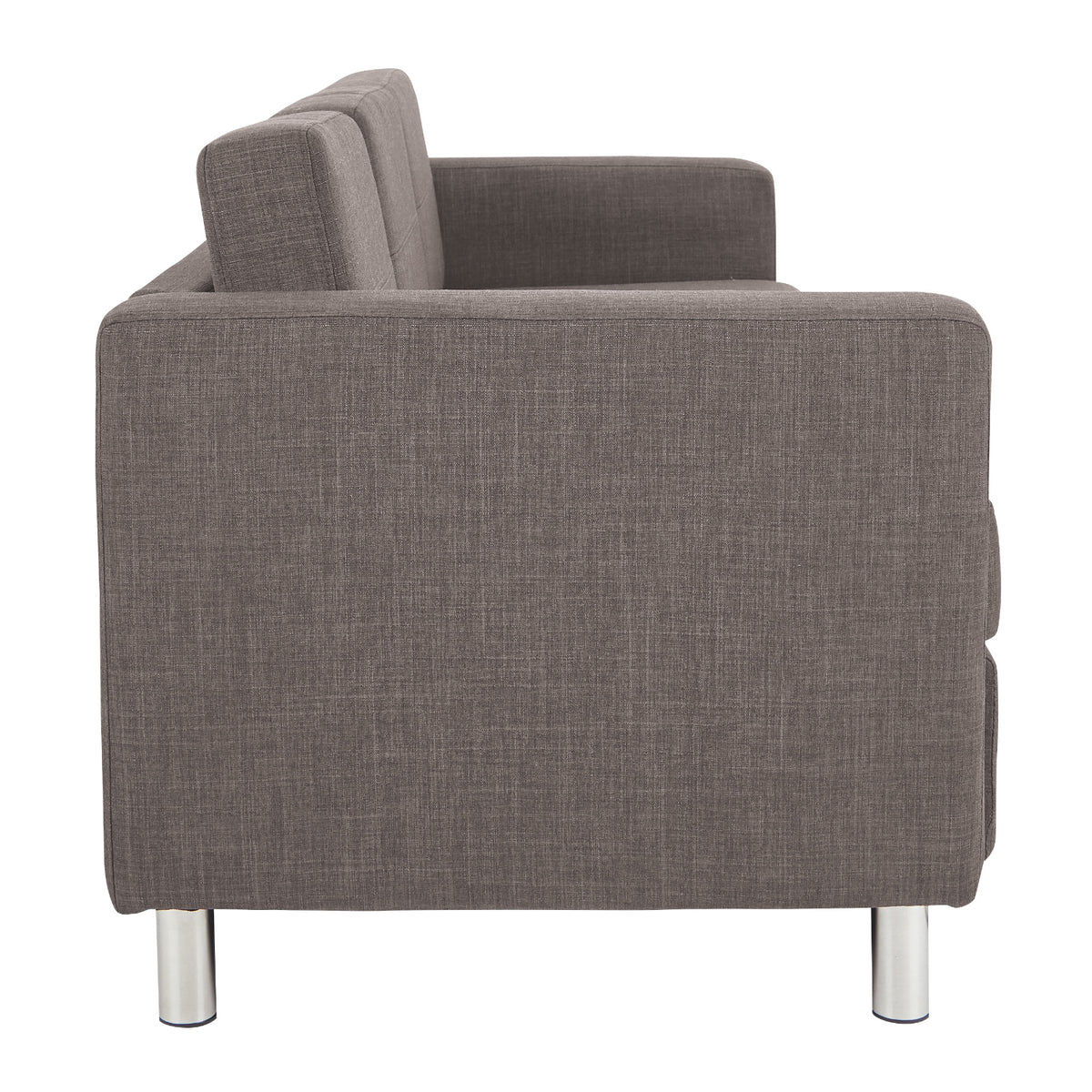 Pacific Sofa with Chrome Finish Legs, Sergio Solids Fabric Upholstery