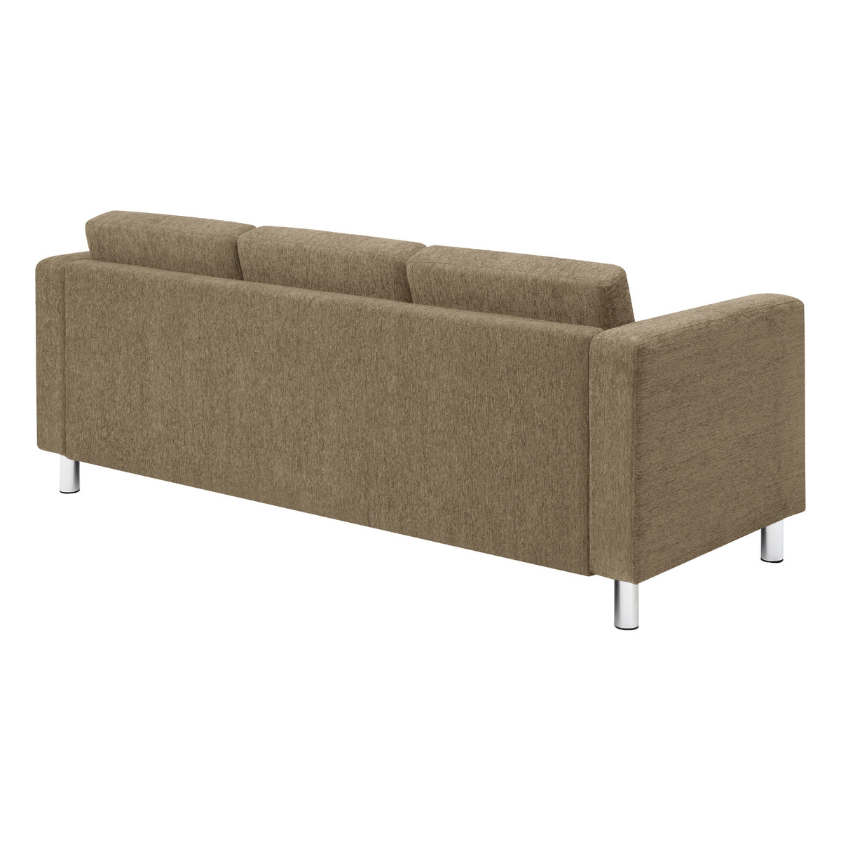 Pacific Sofa with Chrome Finish Legs, Sergio Solids Fabric Upholstery