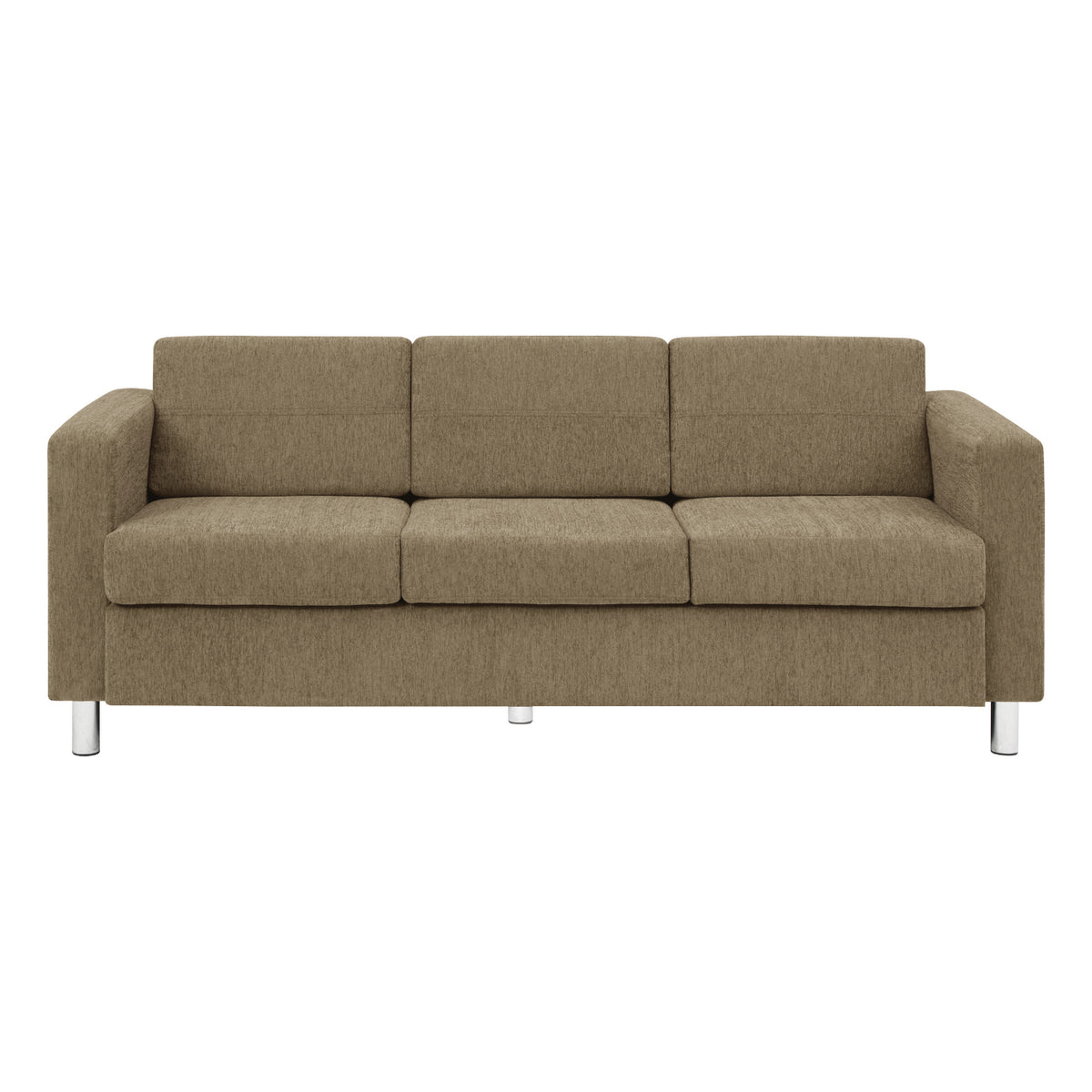 Pacific Sofa with Chrome Finish Legs, Sergio Solids Fabric Upholstery
