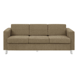 Pacific Sofa with Chrome Finish Legs, Sergio Solids Fabric Upholstery