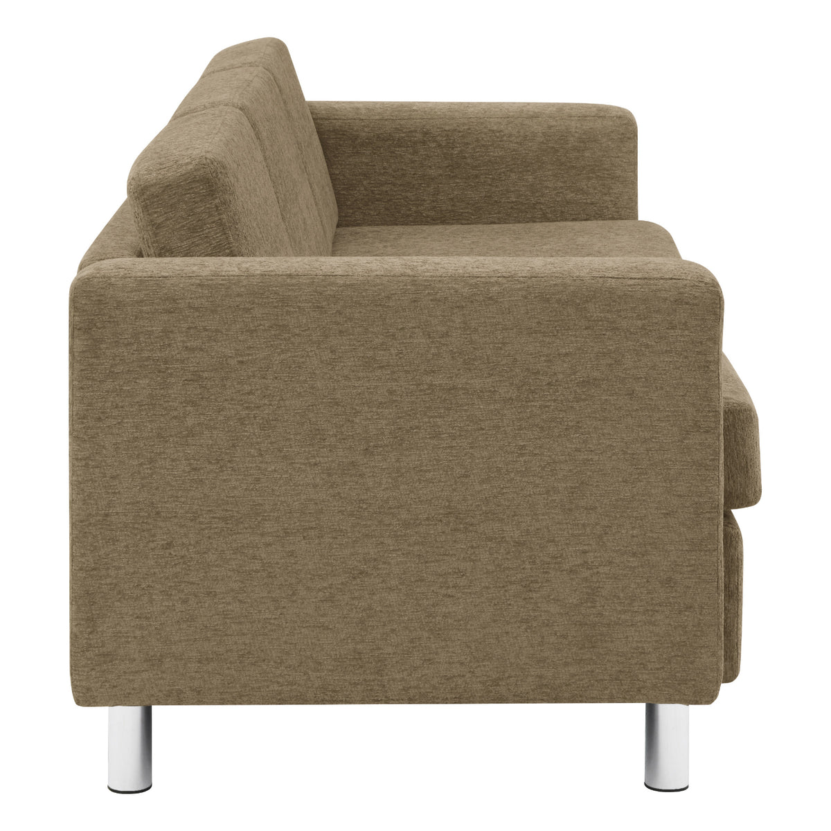 Pacific Sofa with Chrome Finish Legs, Sergio Solids Fabric Upholstery
