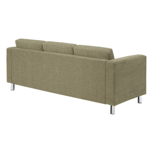 Pacific Sofa with Chrome Finish Legs, Sergio Solids Fabric Upholstery