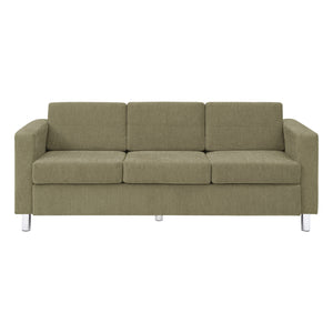 Pacific Sofa with Chrome Finish Legs, Sergio Solids Fabric Upholstery