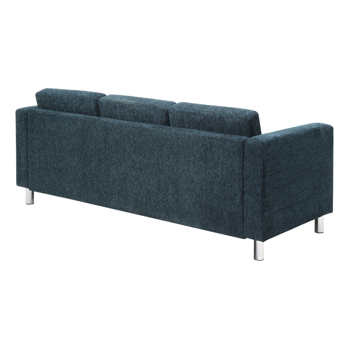 Pacific Sofa with Chrome Finish Legs, Sergio Solids Fabric Upholstery