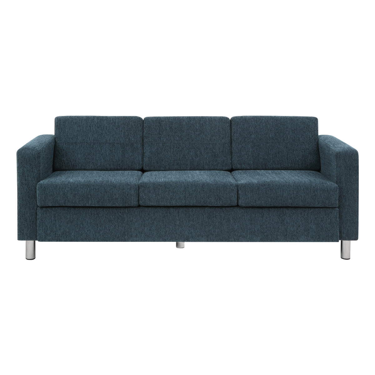 Pacific Sofa with Chrome Finish Legs, Sergio Solids Fabric Upholstery