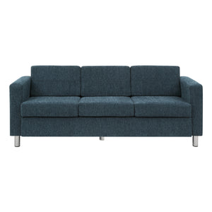 Pacific Sofa with Chrome Finish Legs, Sergio Solids Fabric Upholstery