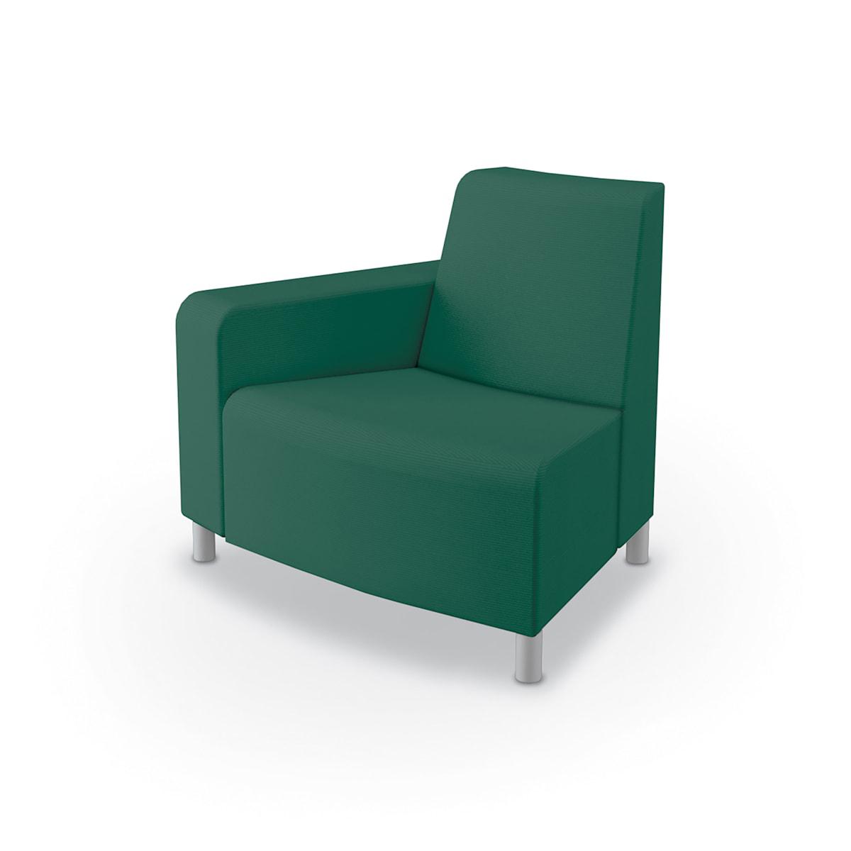 Phoeby Outdoor Soft Seating Outside Curve Chair, Right Arm