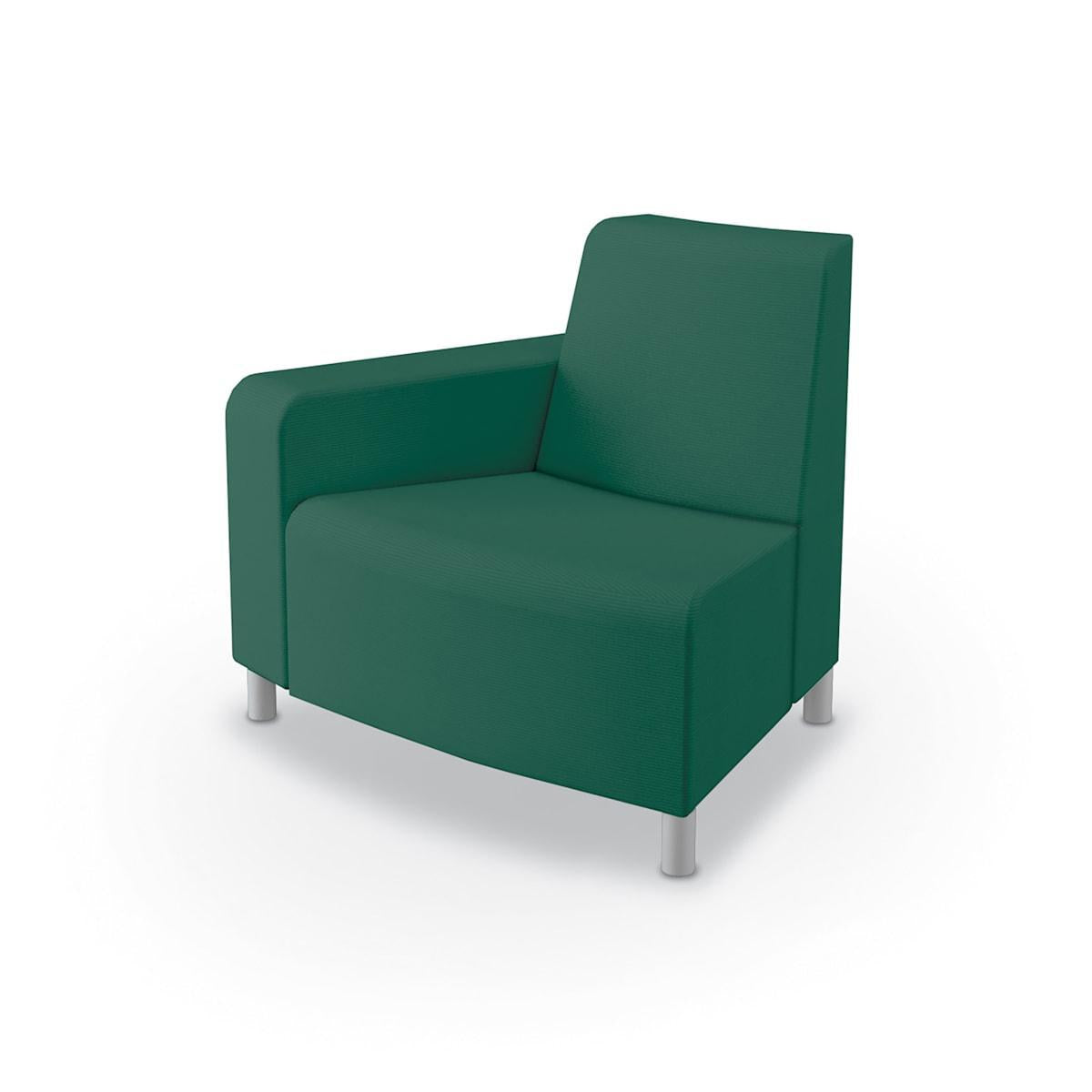 Phoeby Indoor Soft Seating Outside Curve Chair, Right Arm