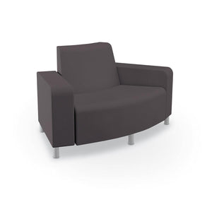 Phoeby Outdoor Soft Seating Outside Curve Loveseat, Both Arms