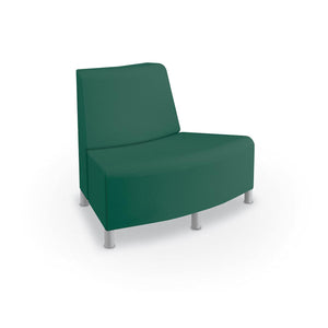 Phoeby Outdoor Soft Seating Outside Curve Loveseat, Armless