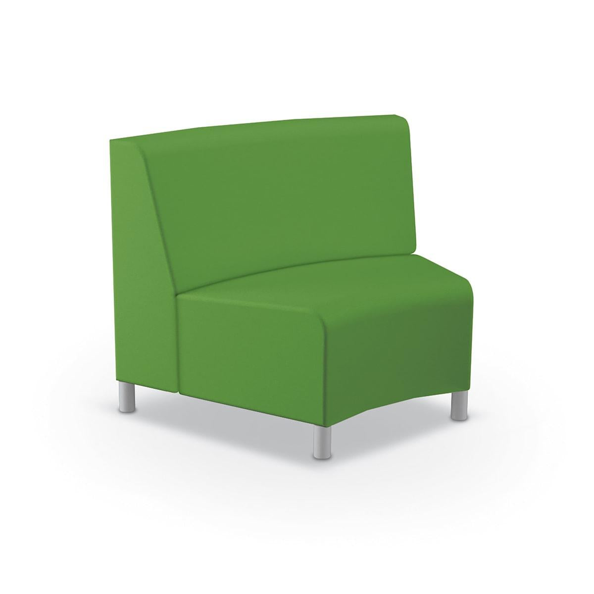 Phoeby Indoor Soft Seating Inside Curve Loveseat, Armless
