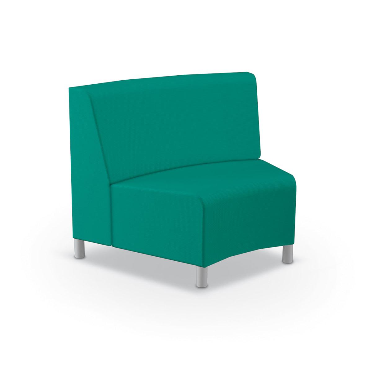 Phoeby Outdoor Soft Seating Inside Curve Loveseat, Armless