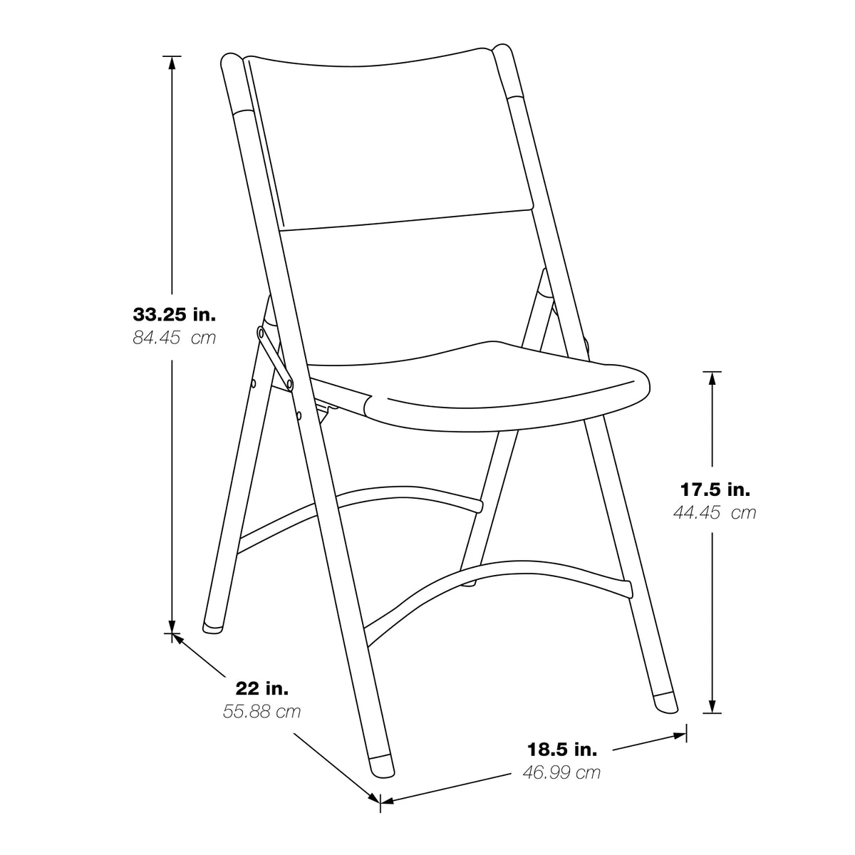 Resin Folding Chair, Style A, 4-Pack