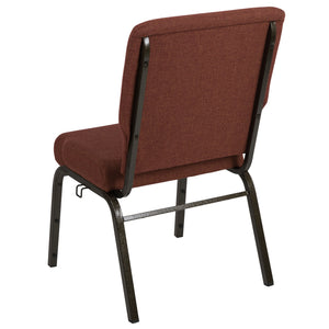 Nextgen 20-1/2" W Molded Foam Stacking Church Chair with 4"-Thick Seat, Cinnamon Fabric with Gold Vein Frame, 800 lb Weight Capacity