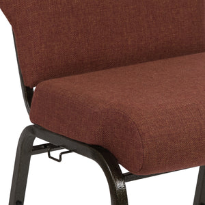 Nextgen 20-1/2" W Molded Foam Stacking Church Chair with 4"-Thick Seat, Cinnamon Fabric with Gold Vein Frame, 800 lb Weight Capacity