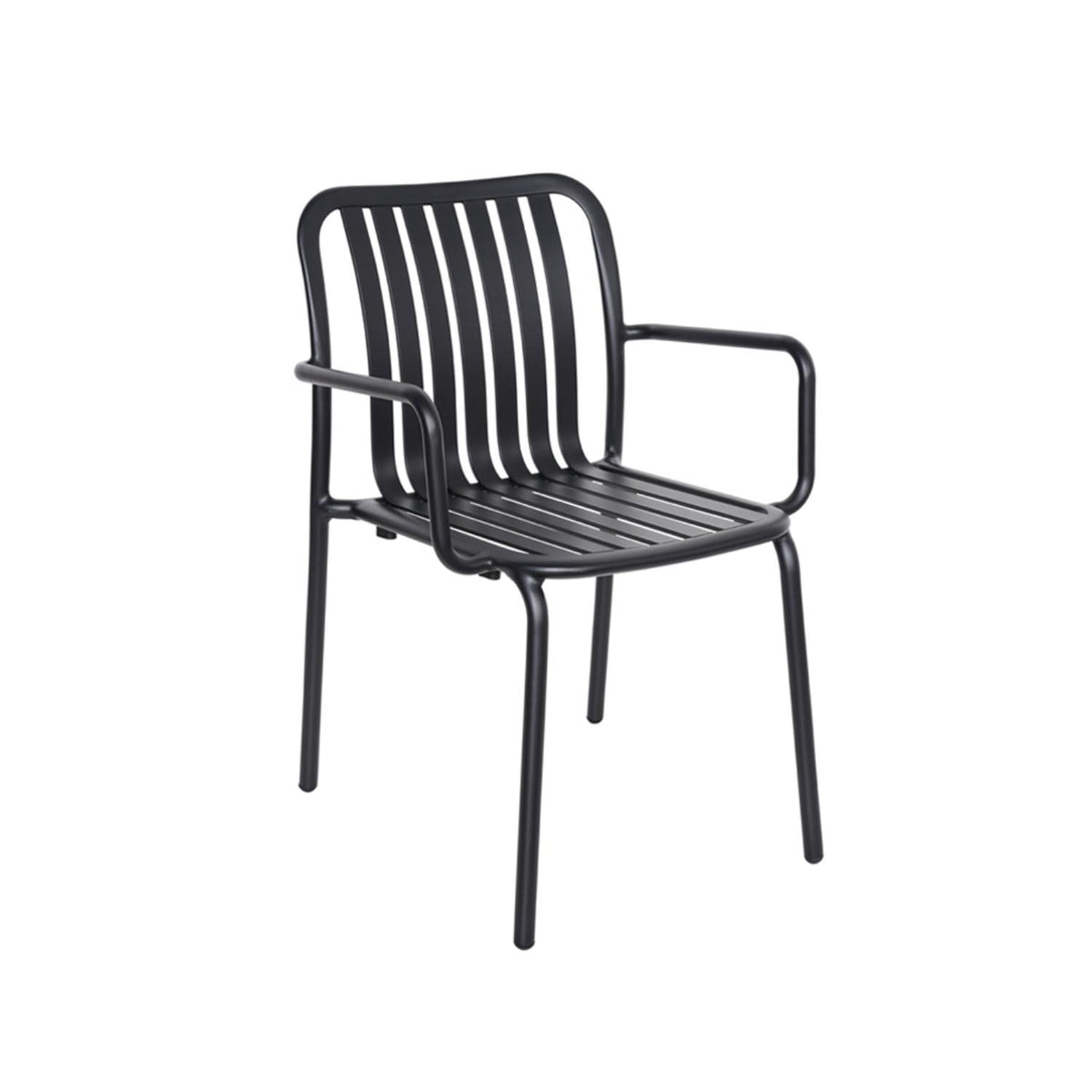 Key West Collection Outdoor/Indoor Vertical Slat Stacking Aluminum Armchair