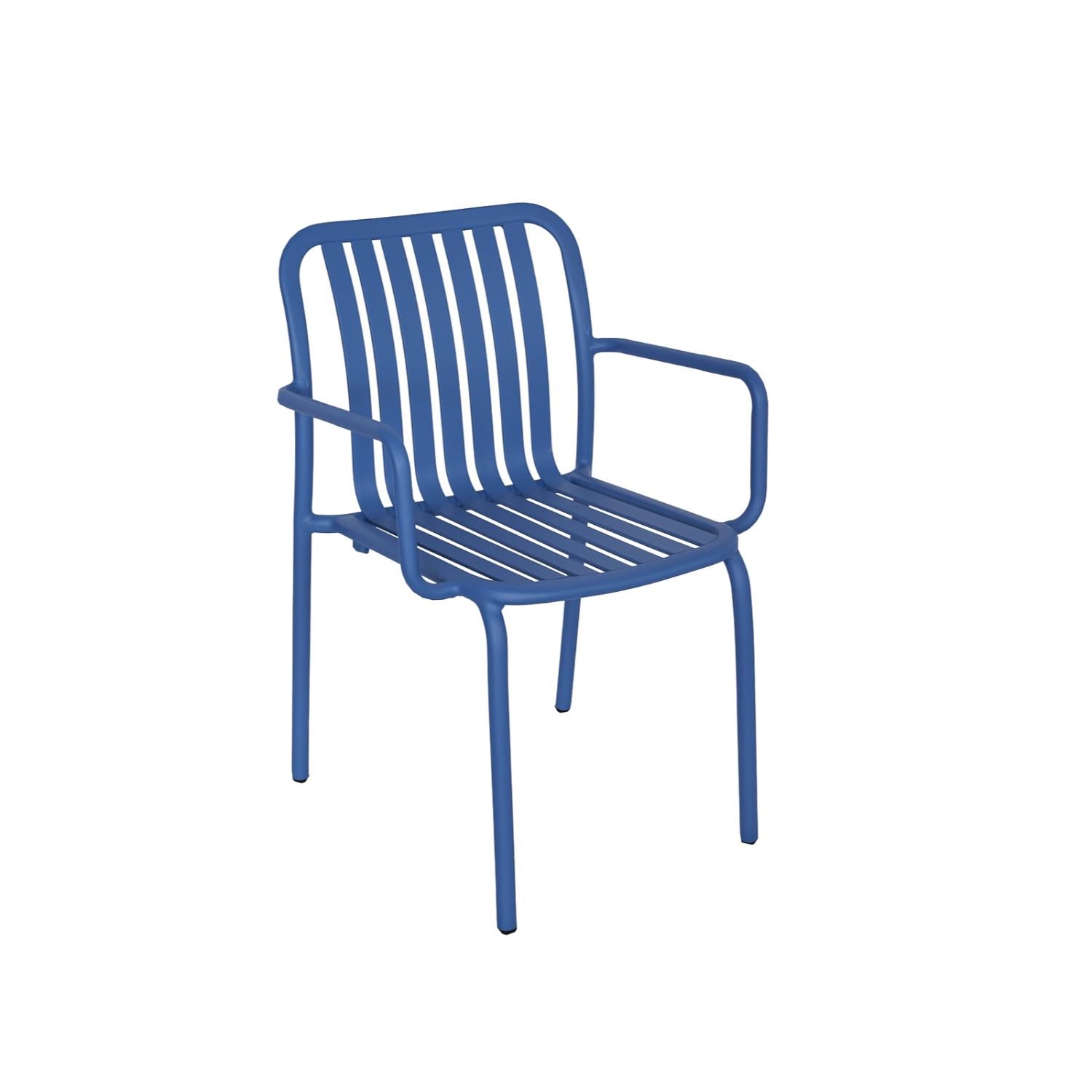 Key West Collection Outdoor/Indoor Vertical Slat Stacking Aluminum Armchair