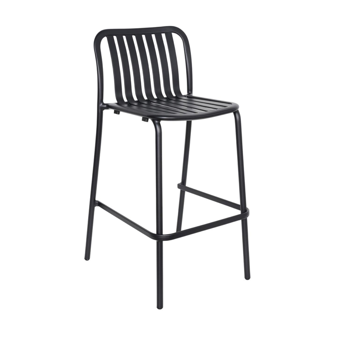 Key West Collection Outdoor/Indoor Vertical Slat Stacking Aluminum Barstool