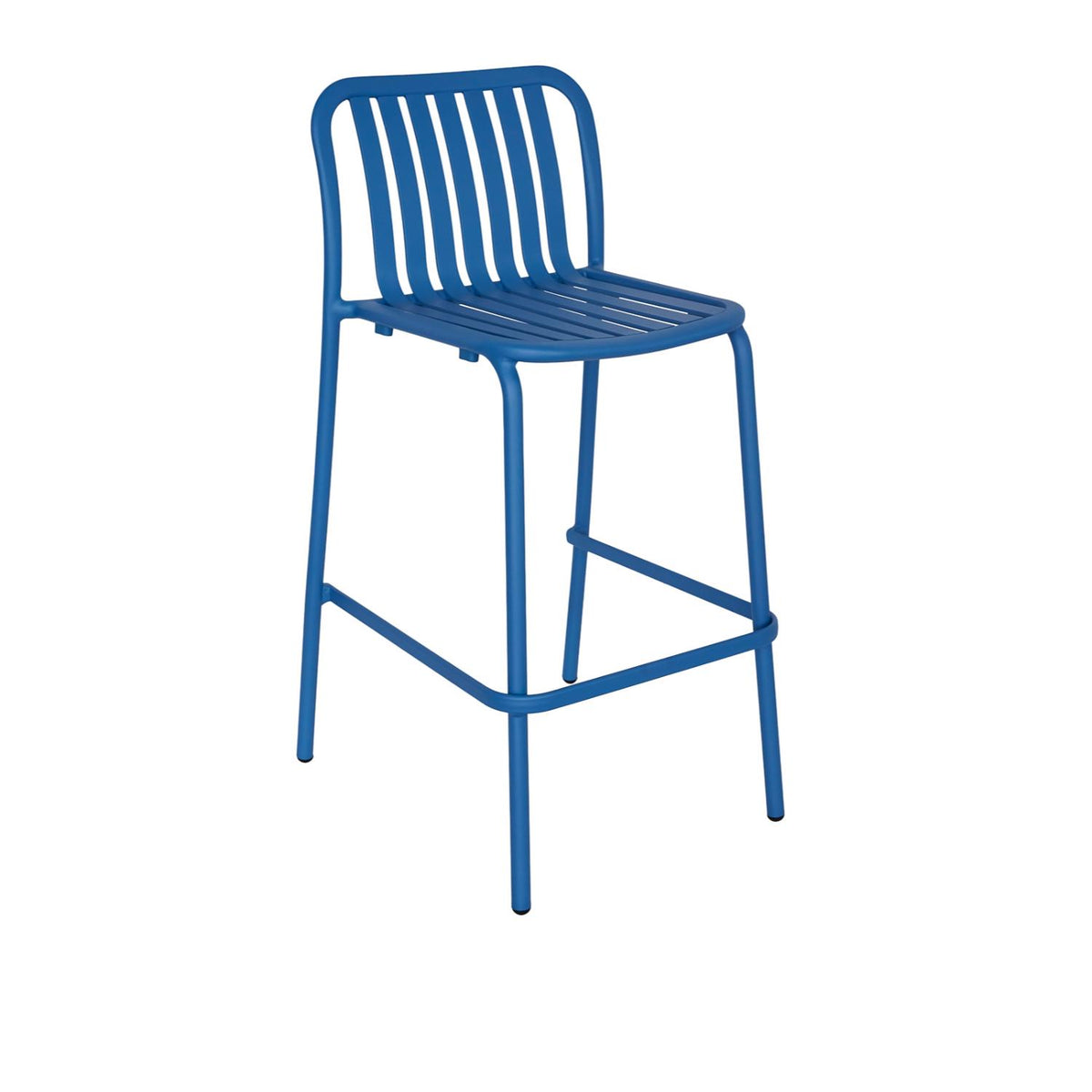 Key West Collection Outdoor/Indoor Vertical Slat Stacking Aluminum Barstool