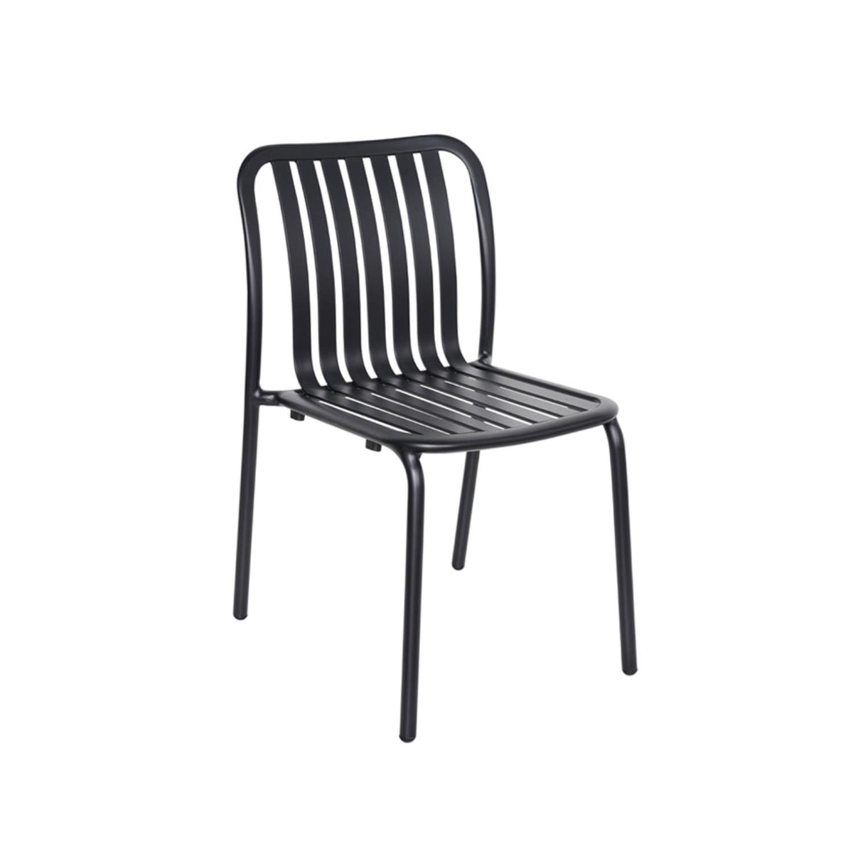 Key West Collection Outdoor/Indoor Vertical Slat Stacking Aluminum Side Chair