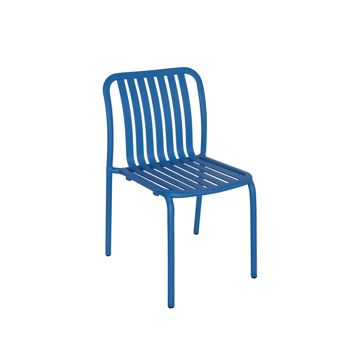 Key West Collection Outdoor/Indoor Vertical Slat Stacking Aluminum Side Chair