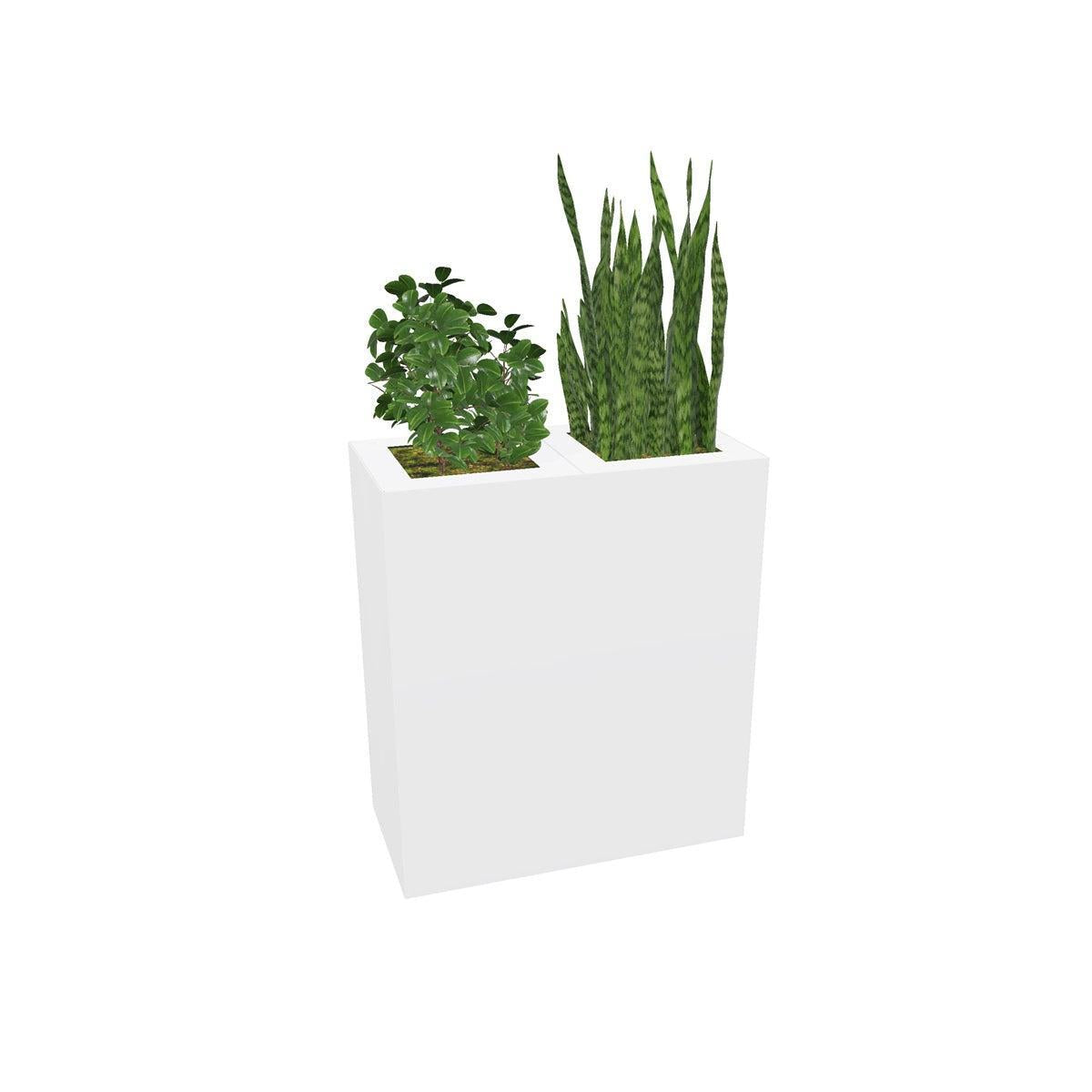 indoor planter sale PIC Indoor Painted Steel Double Compartment Planter, 23-5/8" W x 11-7/