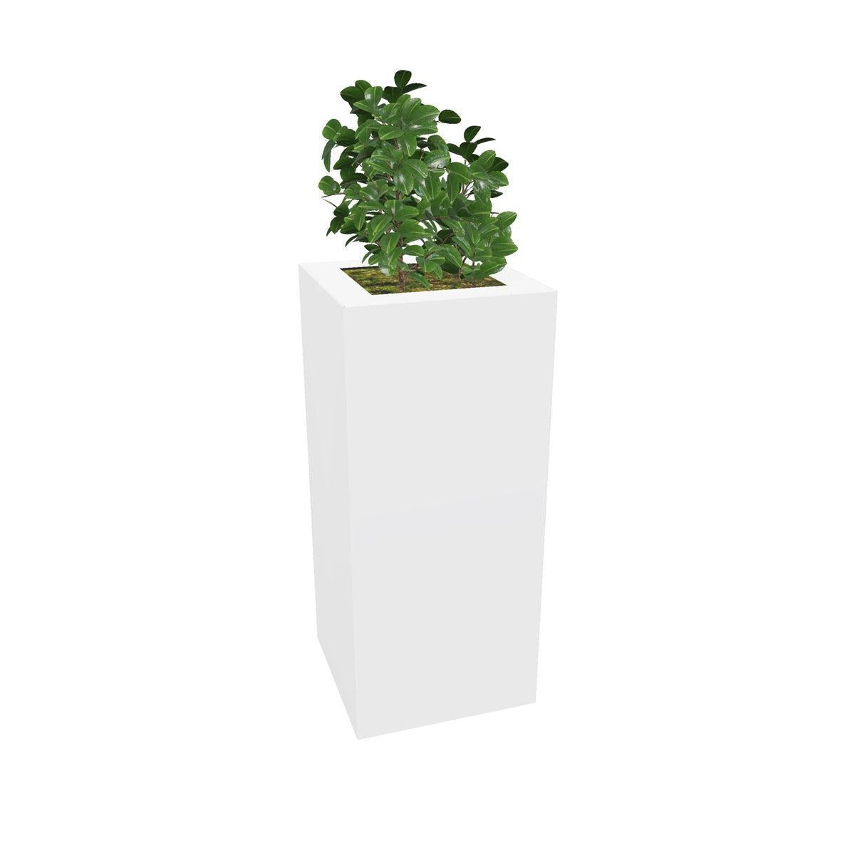PIC Indoor Painted Steel Single Compartment Square Planter, 11-7/8" W x 11-7/8" D x 26-15/16" H