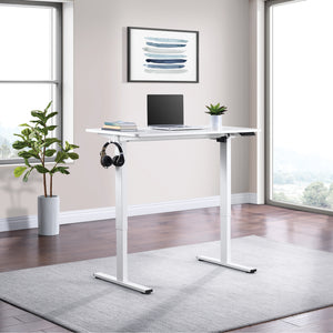 Primo 48" Sit/Stand Electric Height Adjustable Desk, White Base with White Top